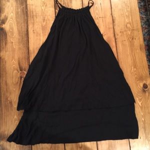 LOFT Black High Neck Tank with Tiered Layers